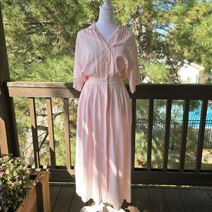 Vintage Cottagecore Pink Shirtdress